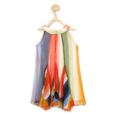 Girls Chiffon Multi Coloured Print Dress